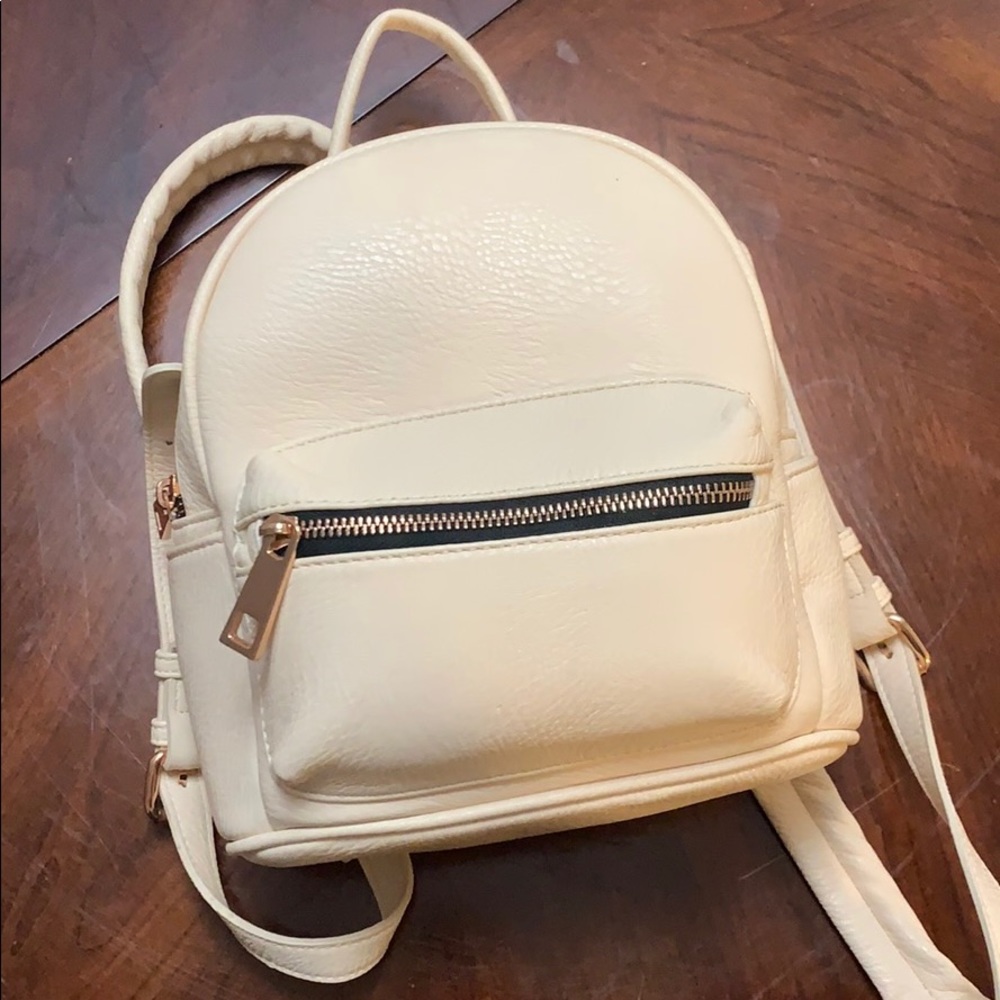 Pink Faux Leather Backpack